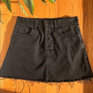 Brandy Melville Black Distressed Denim Skirt
